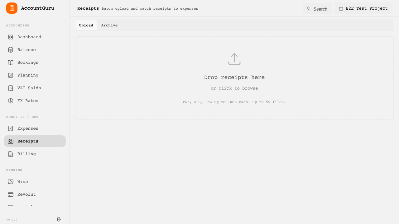 Batch Receipt Upload
